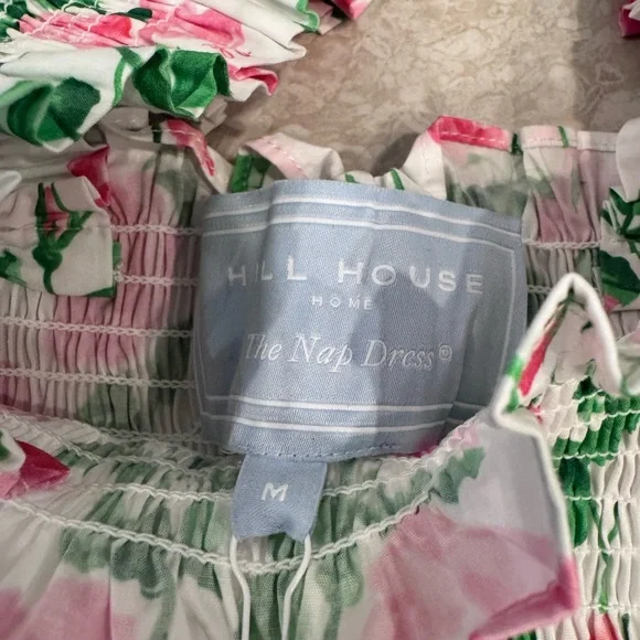 Hill House Floral Midi Dress in White, Pink & Green - Picture 8 of 11